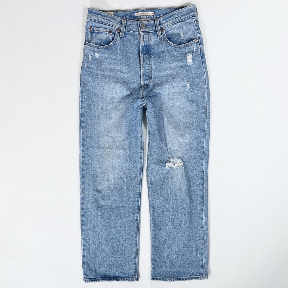 Premium Levis Ribcage Straight Ankle Jeans 29 High Rise 90s Classiccore Retro